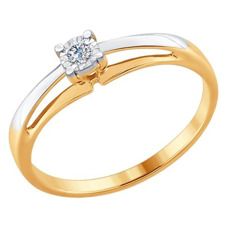 Кольцо, золото, бриллиант, 1011559